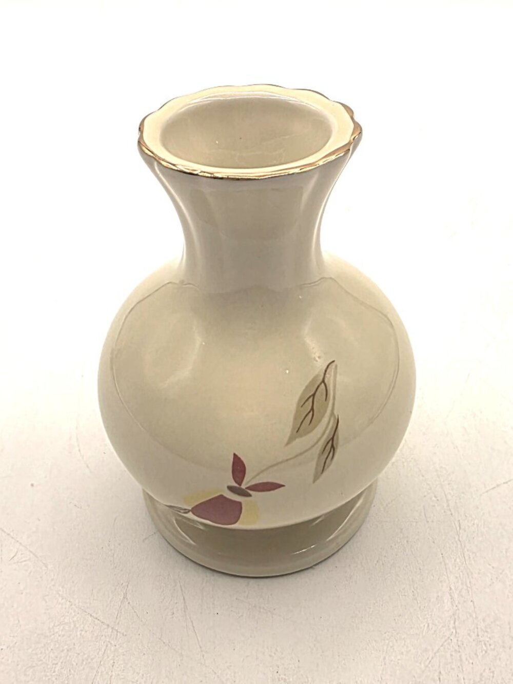Vintage Jewel Tea Autumn Leaf Small Flared Bud Vase 1994 NALCC Hall China Co
